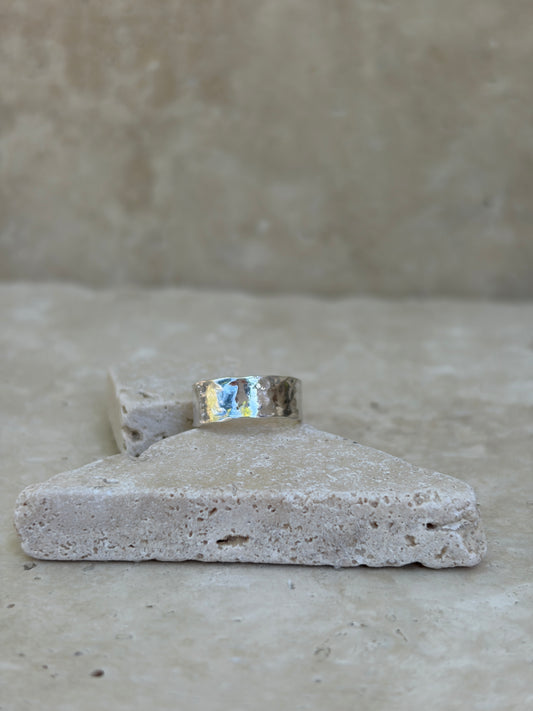 thick hammered stacker band