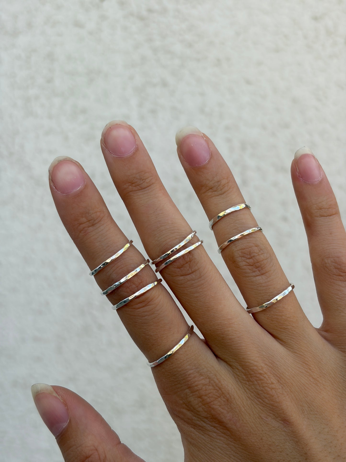 thin hammered stacker band