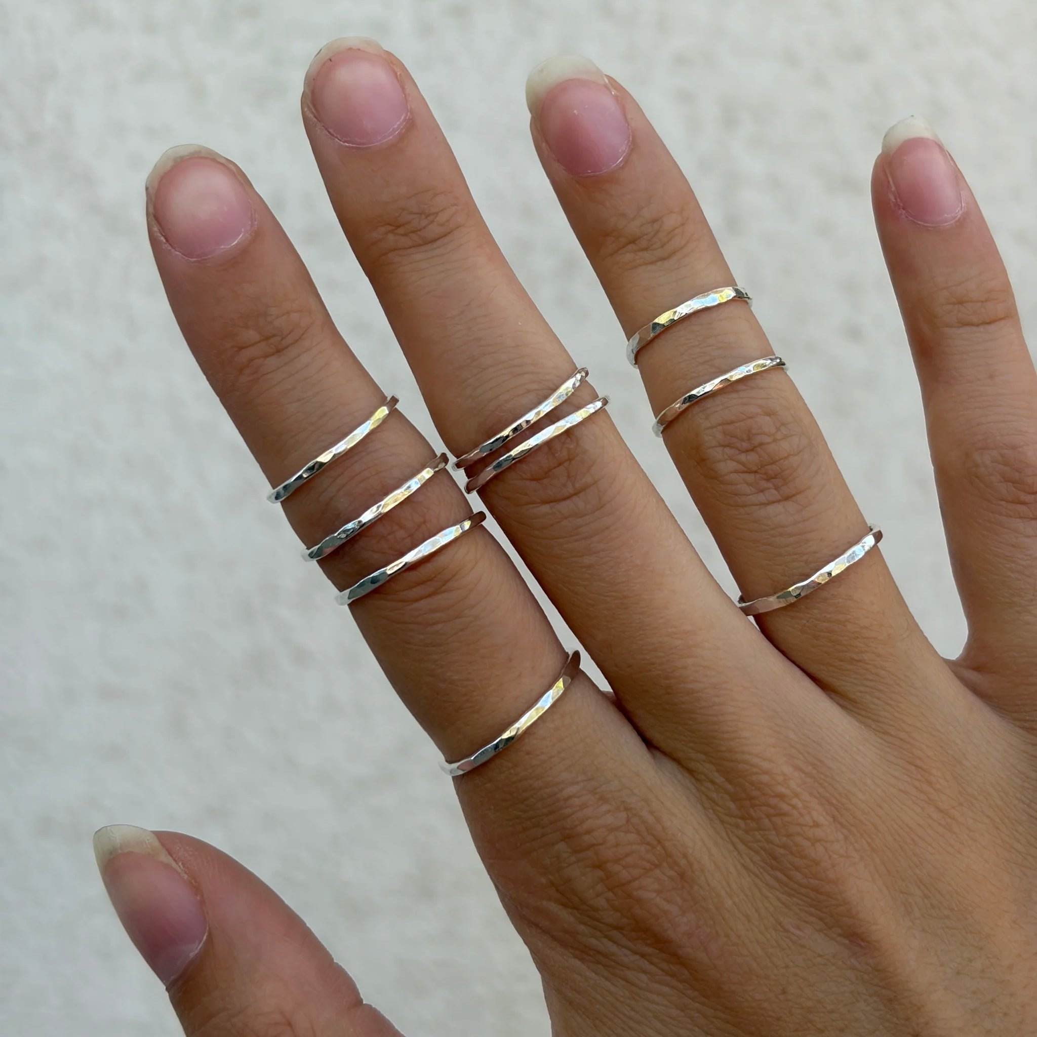 thin hammered stacker band