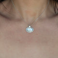 mother of pearl halo pendant