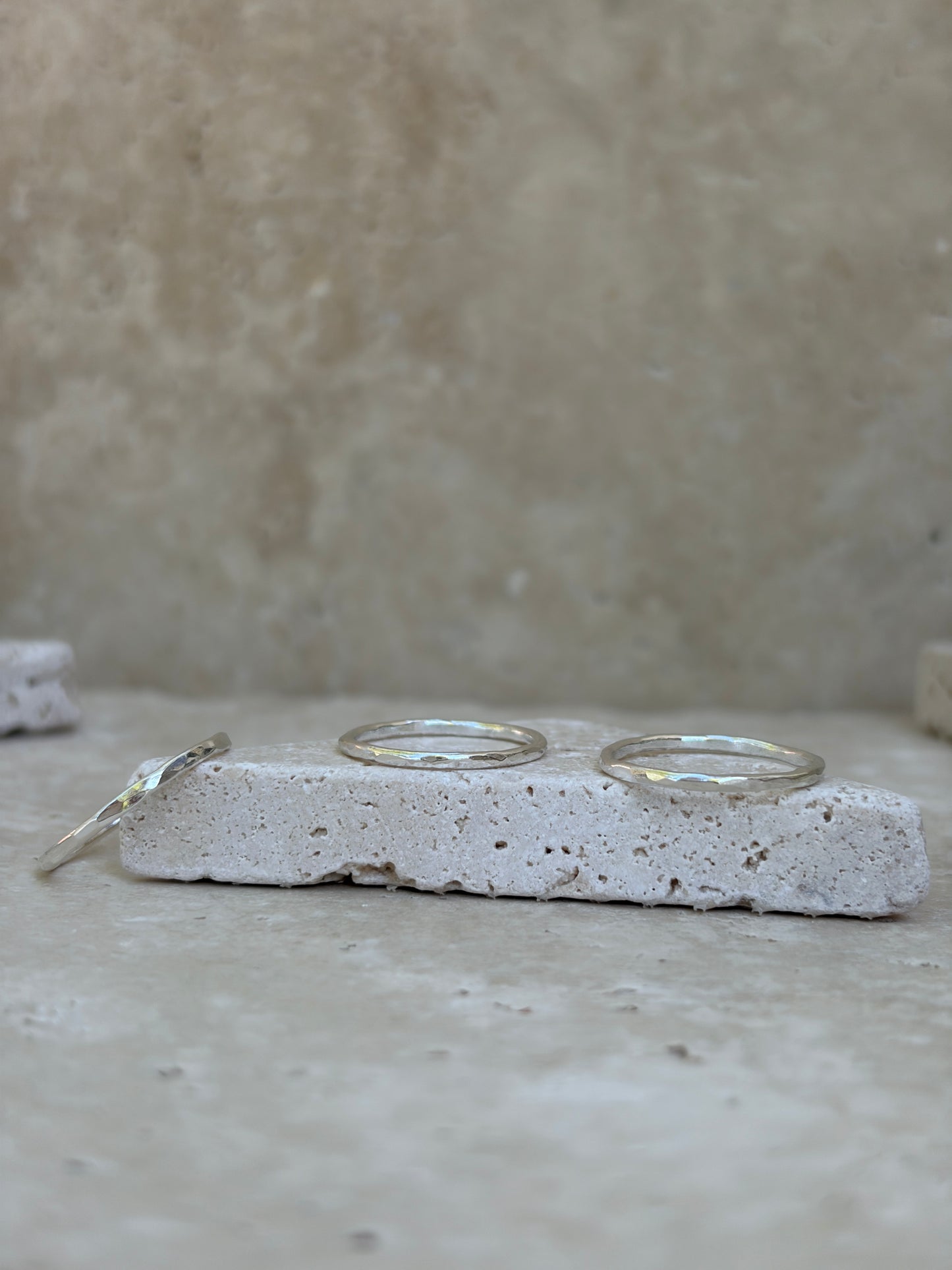 thin hammered stacker band