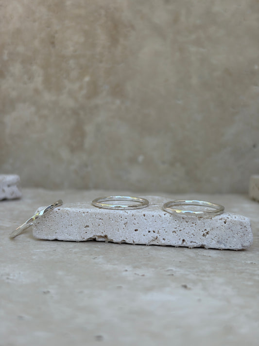 thin hammered stacker band