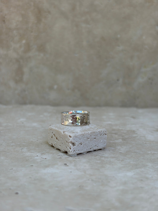 thick hammered stacker band